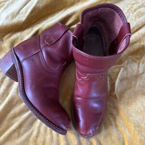 Red Wing reddish brown pull on leather booties, women's size 7